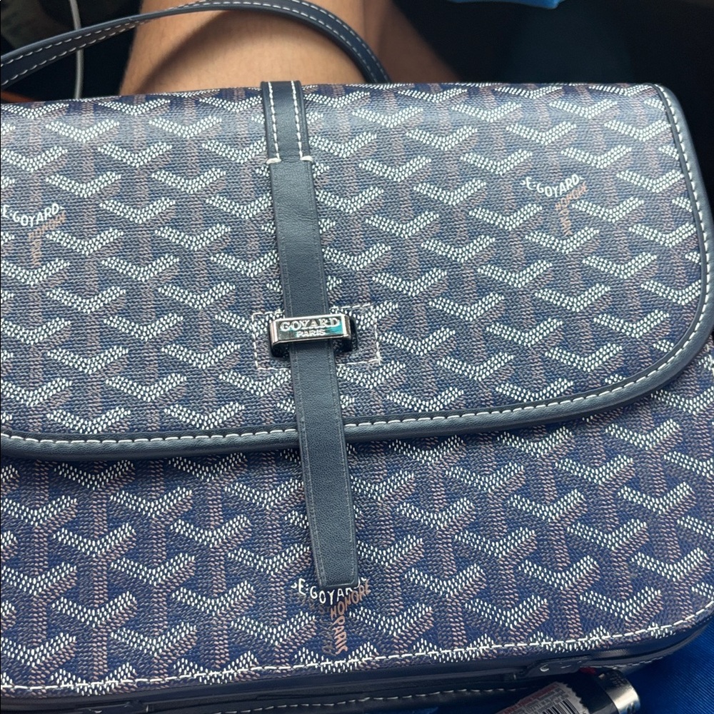 Goyard Navy and White Patterned Bag